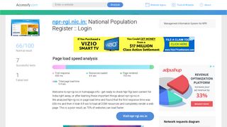 Access npr-rgi.nic.in. National Population Register :: Login