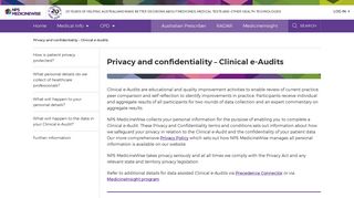 Privacy and confidentiality – Clinical e-Audits | NPS MedicineWise