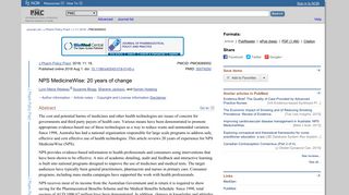 NPS MedicineWise: 20 years of change - NCBI - NIH