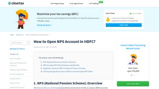 How to open NPS account in HDFC? - ClearTax