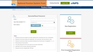 Karvy NPS Generate/Reset Password - NPS Login - National Pension ...