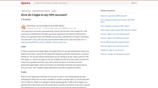 How to login to my NPS account - Quora