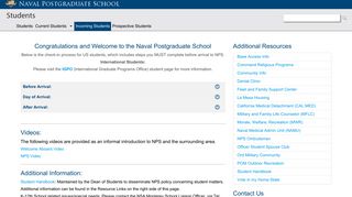 Incoming Students - Naval Postgraduate School