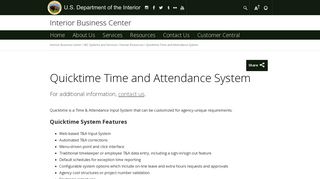 Quicktime Time and Attendance System | U.S. Department of the Interior