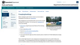 Camping bookings (Department of Environment and Science)