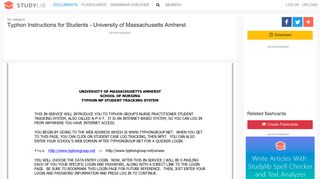 Typhon Instructions for Students - University of Massachusetts Amherst