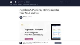 NapoleonX Platform: How to register your NPX address - Medium