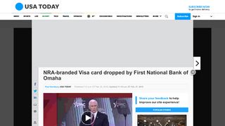 NRA-branded Visa card dropped by First National Bank of Omaha