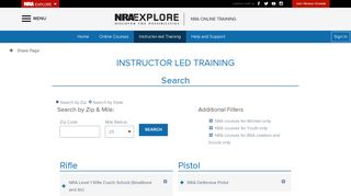 Instructor led training - NRA