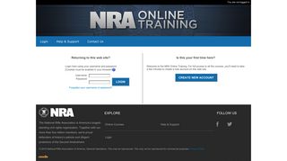 NRA Online Training: Login to the site
