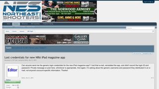Lost credentials for new NRA iPad magazine app | Northeastshooters ...