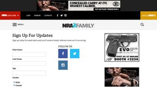 NRA Family | Sign Up For Updates