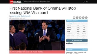 First National Bank of Omaha will stop issuing NRA Visa card - Business