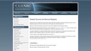 Sealed Source and Device Registry - NRC Office of Nuclear Material ...