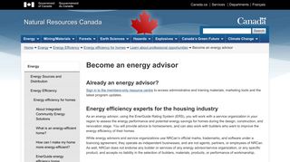 Become an energy advisor | Natural Resources Canada