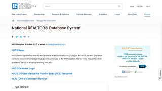 National REALTOR® Database System | www.nar.realtor