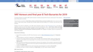 NRF Honours and final year B Tech Bursaries for 2019 | National ...