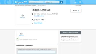Nrg Sun Lease LLC in Houston, TX 77002 | Citysearch
