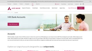 NRI Accounts |Types of Online Bank Accounts for NRIs - Axis Bank
