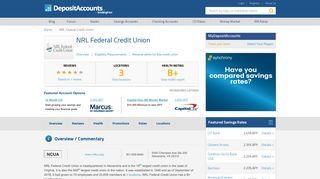NRL Federal Credit Union Reviews and Rates - Deposit Accounts