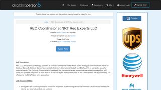 REO Coordinator at NRT Reo Experts LLC • Disabled Person