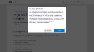 Mijn NS Zakelijk | Customer Service | NS