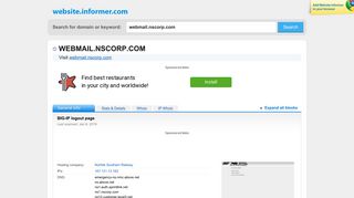 webmail.nscorp.com at WI. BIG-IP logout page - Website Informer