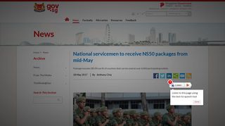 gov.sg | National servicemen to receive NS50 packages from mid-May