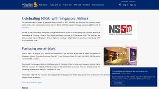 Celebrating NS50 with Singapore Airlines