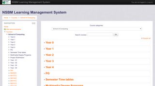 NSBM Learning Management System: School of Computing