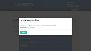 Member Login - NSCA