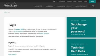 Login | Nashville State Community College