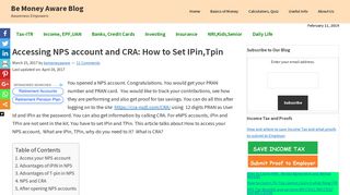 Accessing NPS account and CRA: How to Set IPin,Tpin