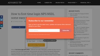 How to first-time login NPS NSDL some easy tips - advancetip