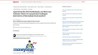 Apart from the NSE Paathshaala, are there any websites where we ...