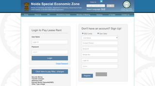 Login to Pay Lease Rent - NSEZ-Welcome to NSEZ Web Portal