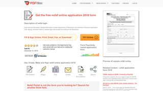 Nsfaf Online Application 2018 - Fill Online, Printable, Fillable, Blank ...