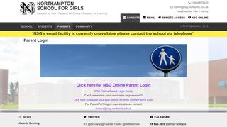 NSG Online Parent Login - Northampton School for Girls
