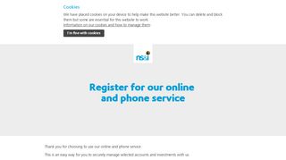 Register for our online and phone service | NS&I
