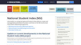 National Student Index (NSI) | Education in New Zealand