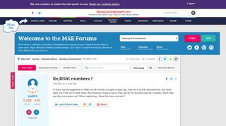 Re,NS&I numbers ? - MoneySavingExpert.com Forums