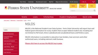 NSLDS - Ferris State University