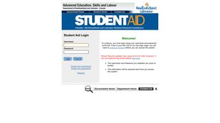 Student Aid Login - Government of Newfoundland and Labrador