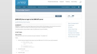 Juniper Networks - [NSM API] How to login to the NSM API server