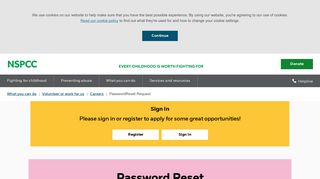 Forgotten your password? - NSPCC - Volunteering