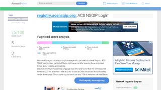 Access registry.acsnsqip.org. ACS NSQIP Login