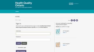Ontario Surgical Quality Improvement Network > Home > Login