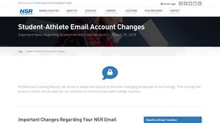 Student-Athlete Email Account Changes | www.nsr-inc.com/help