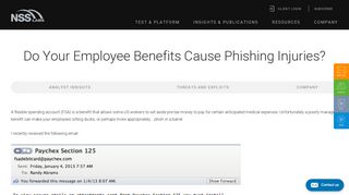 Do Your Employee Benefits Cause Phishing Injuries? - NSS Labs, Inc