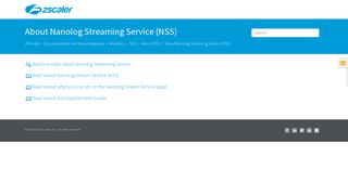 About Nanolog Streaming Service (NSS) | Zscaler